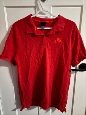 Nike Men's Red Polo with Embroidered Logo